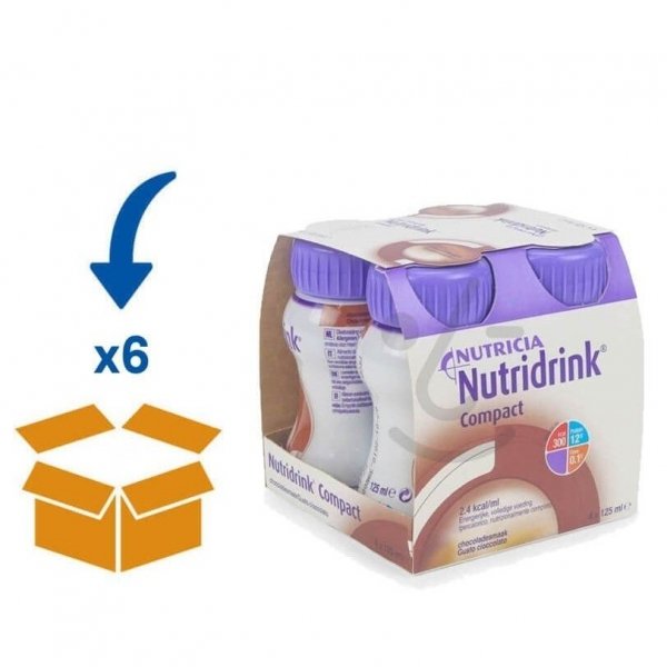 Nutridrink Compact Chocolade | 6 pakken van 4x125ml