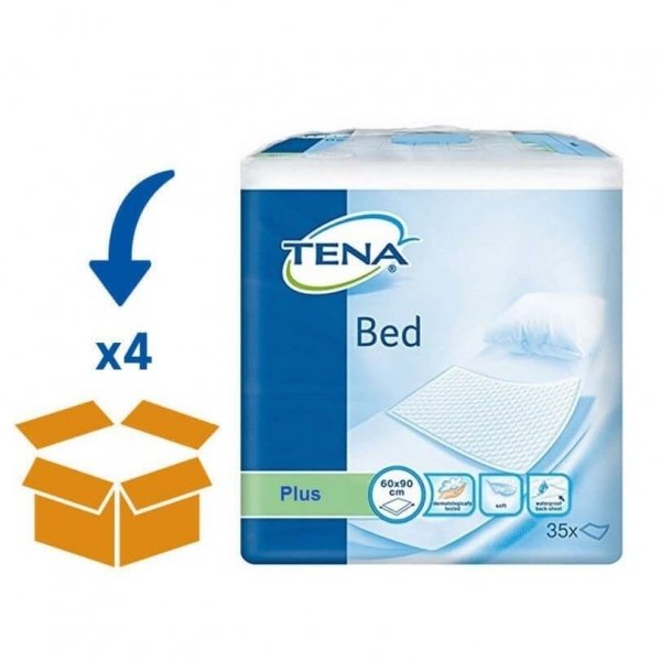 TENA Bed Plus Onderlegger 60 x 90 cm | 4 pakken van 35 stuks